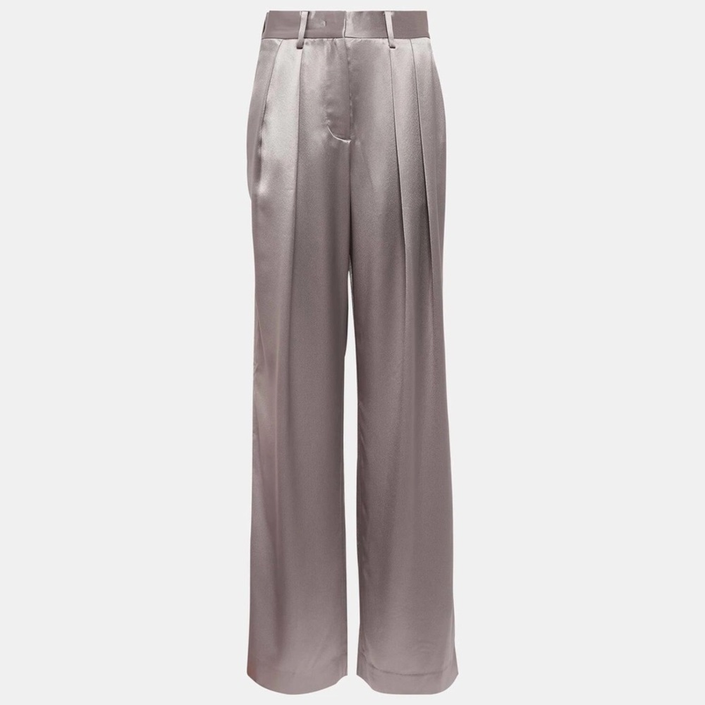 STAUD Luisa Pant Dove Gray Taupe Silver 12